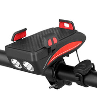 HKM-457107 Multipurpose Night Riding Power Bank with Mobile Phone Holder and Horn Lamp - 2000mAh & 4000mAh Options