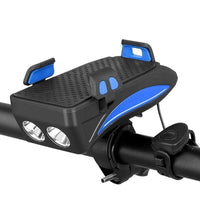 HKM-457107 Multipurpose Night Riding Power Bank with Mobile Phone Holder and Horn Lamp - 2000mAh & 4000mAh Options