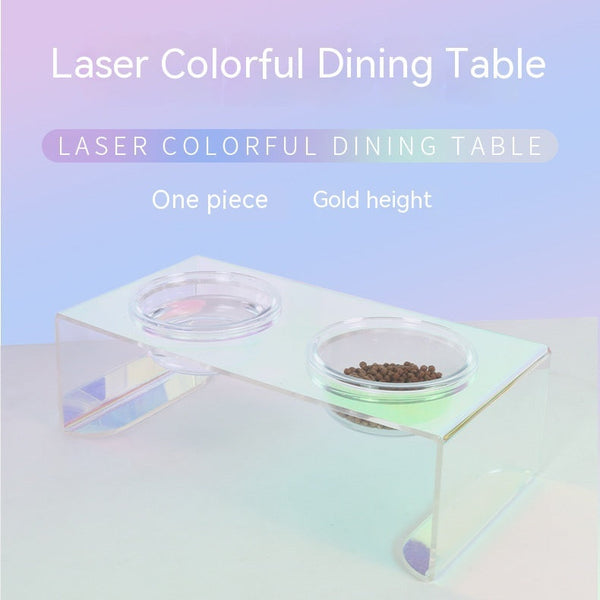 HKM-4571453 Colorful Acrylic Pet Dining Table - Single and Double Bowl Options Available