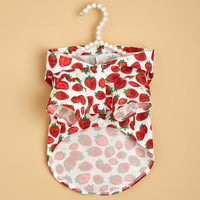 HKM-4571837 Waterproof Strawberry Print Dog Raincoat for Spring and Summer in Multiple Sizes