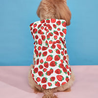 HKM-4571837 Waterproof Strawberry Print Dog Raincoat for Spring and Summer in Multiple Sizes