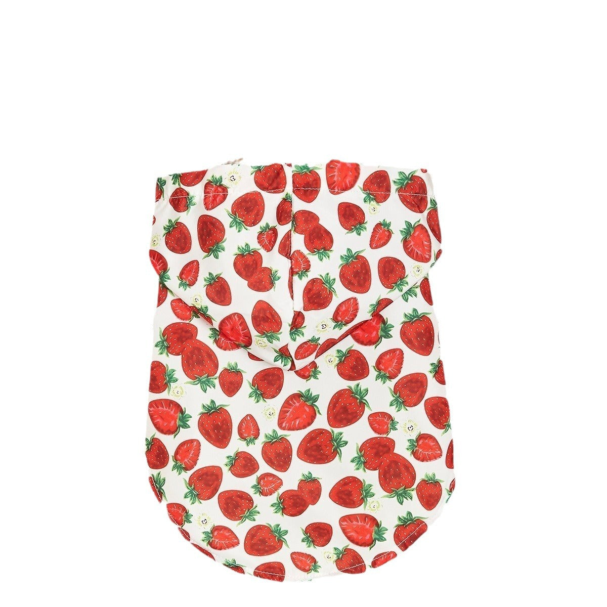 HKM-4571837 Waterproof Strawberry Print Dog Raincoat for Spring and Summer in Multiple Sizes