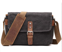 HKM-457427 Retro Canvas Single Shoulder Camera Messenger Bag for Men with Multiple Compartments