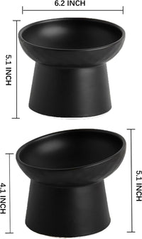 HKM-4574525 Elevated Ceramic Cat Bowls Set with Tilted Design for Comfortable Eating and Anti-Slip Stability