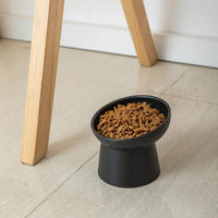 HKM-4574525 Elevated Ceramic Cat Bowls Set with Tilted Design for Comfortable Eating and Anti-Slip Stability