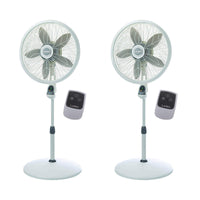 HKM-4574547 16 Inch Oscillating Adjustable Pedestal Stand Fan with Timer and Remote Control, White, Model 1646