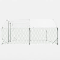 HKM-4574909 Heavy-Duty 10x13 Foot Chicken Coop with Galvanized Steel Frame and Waterproof Cover
