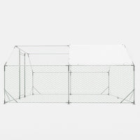 HKM-4574909 Heavy-Duty 10x13 Foot Chicken Coop with Galvanized Steel Frame and Waterproof Cover