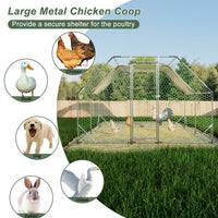 HKM-4574909 Heavy-Duty 10x13 Foot Chicken Coop with Galvanized Steel Frame and Waterproof Cover