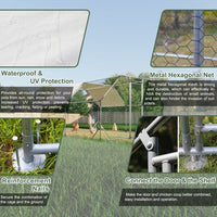 HKM-4574909 Heavy-Duty 10x13 Foot Chicken Coop with Galvanized Steel Frame and Waterproof Cover