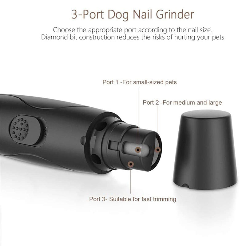HKM-4575037 Rechargeable Low Noise Electric Nail Polisher for Pets - Safe and Easy to Use