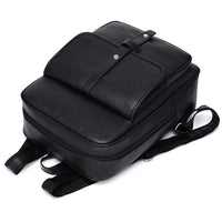HKM-457619 Men's Pu Leather Casual Business Laptop Backpack with Multiple Compartments