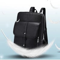 HKM-457619 Men's Pu Leather Casual Business Laptop Backpack with Multiple Compartments