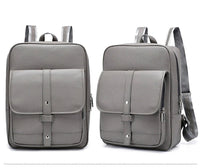 HKM-457619 Men's Pu Leather Casual Business Laptop Backpack with Multiple Compartments