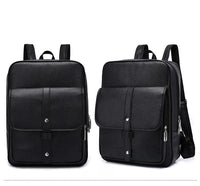 HKM-457619 Men's Pu Leather Casual Business Laptop Backpack with Multiple Compartments