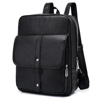 HKM-457619 Men's Pu Leather Casual Business Laptop Backpack with Multiple Compartments