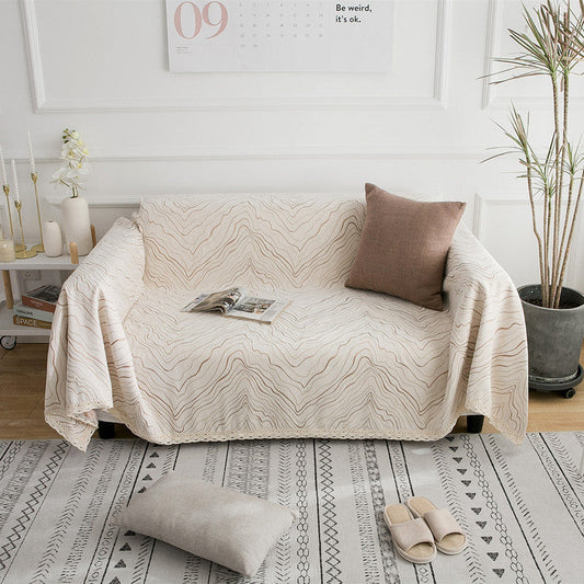 HKM-457619 Thickened Nordic Chenille Cat Scratch Cover Towel for Modular Sofas - Available in Multiple Colors and Sizes
