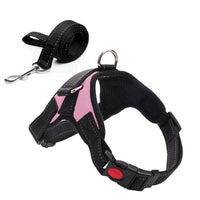 HKM-4576317 Camouflage Dog Harness with Leash - Adjustable Polyester Chest Strap for All Sizes