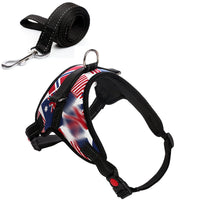 HKM-4576317 Camouflage Dog Harness with Leash - Adjustable Polyester Chest Strap for All Sizes