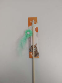 HKM-4577853 Wooden Cat Teasing Stick with Small Flower Decoration