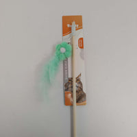 HKM-4577853 Wooden Cat Teasing Stick with Small Flower Decoration