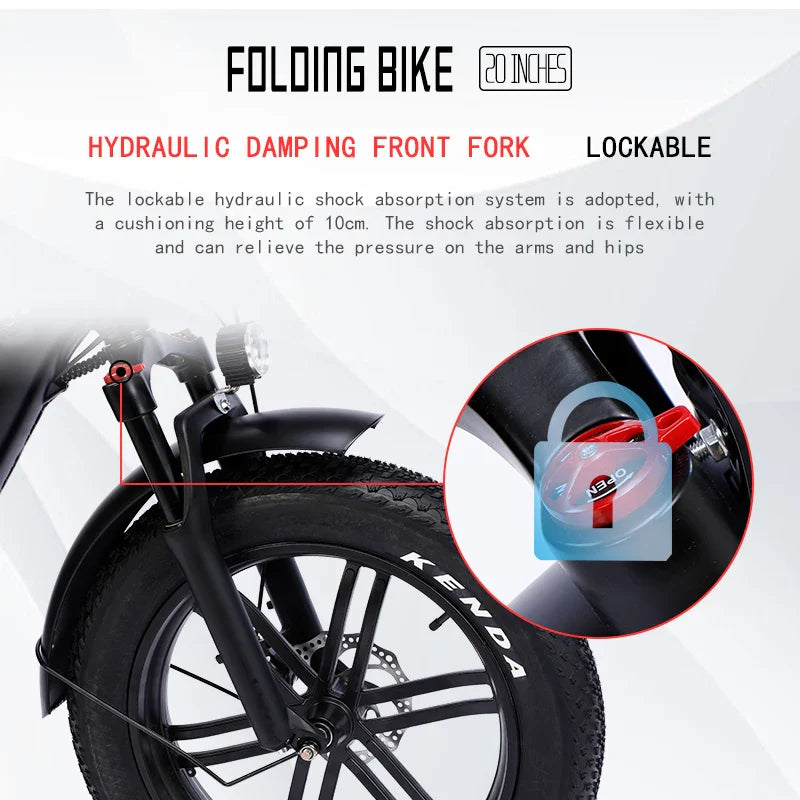 HKM-457875 500W Step Through Electric Fat Tire Bike with 7 Speed, 48V Lithium Battery, and Rear Disc Brake