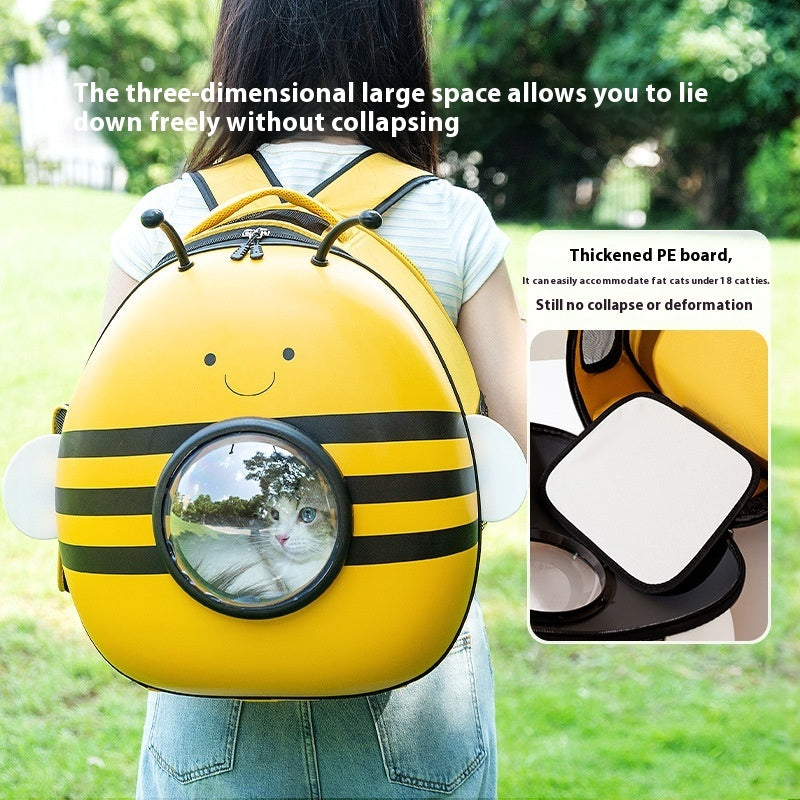 HKM-4579261 Three-Dimensional Bee Pattern Breathable Pet Carrier Bag for Small and Medium Pets