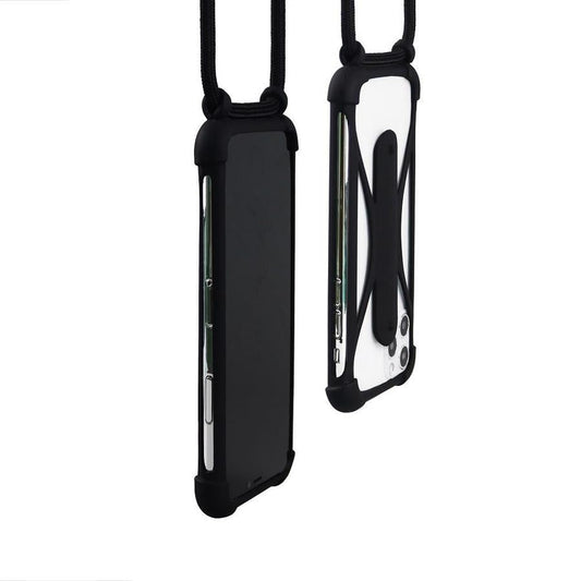 HKM-457939 Universal Silicone Lanyard Mobile Phone Case with Four-Corner Anti-Fall Protection