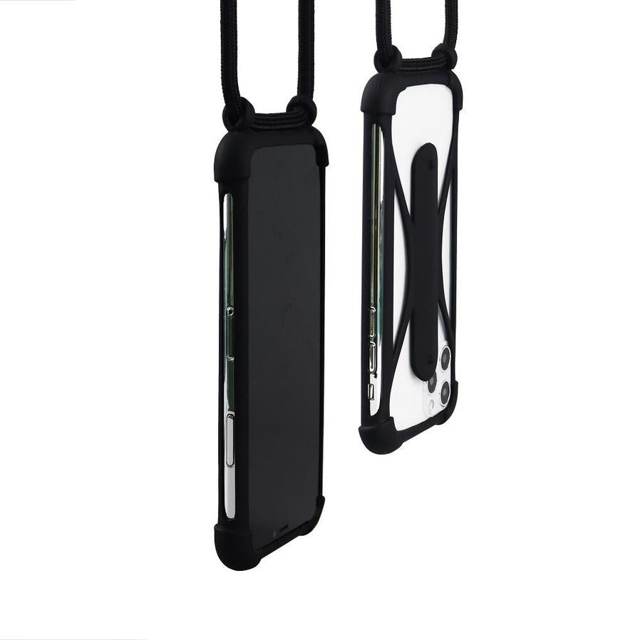 HKM-457939 Universal Silicone Lanyard Mobile Phone Case with Four-Corner Anti-Fall Protection