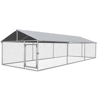 HKM-4580669 Large Outdoor Dog Kennel with Waterproof UV Resistant Roof, 19.7' x 7.5' x 4.9'