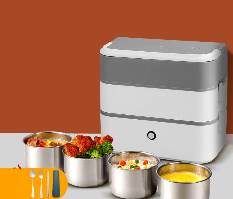 HKM-458067 Double-Layer Portable Electric Heated Lunch Box for On-the-Go Meals