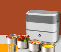 HKM-458067 Double-Layer Portable Electric Heated Lunch Box for On-the-Go Meals