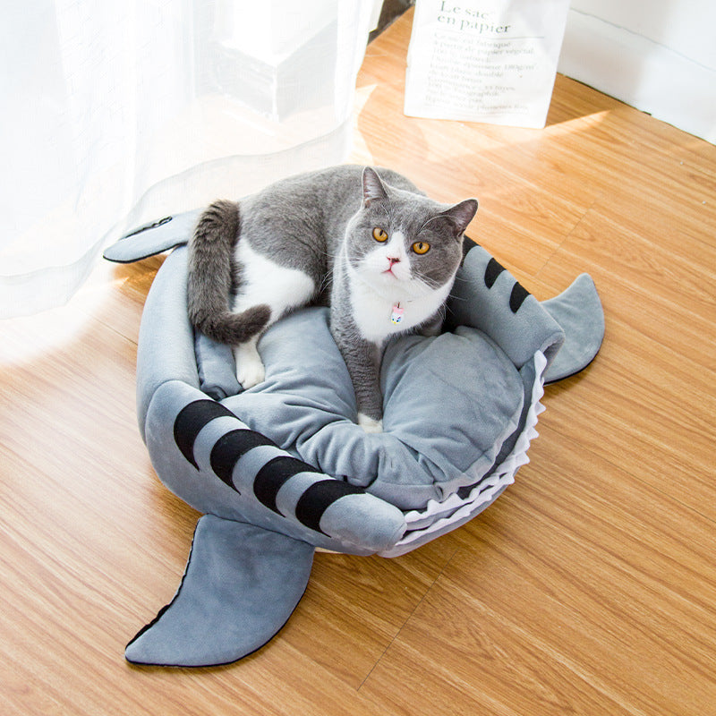 HKM-4581053 Cozy Cat and Dog House in Grey and Pink - Plush, Nap Cloth, Oxford Fabric - 36x36x32cm