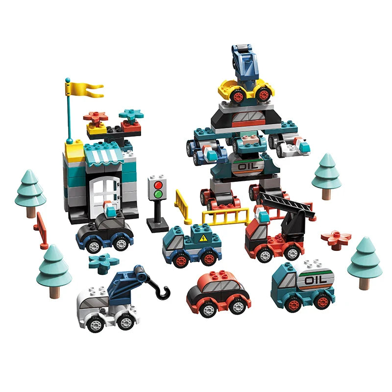 HKM-458131 140pcs Robot Engineering Vehicle Building Block Set for Ages 3 and Up - Compatible DIY Construction Toy