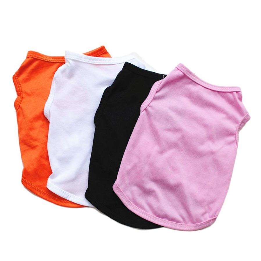HKM-458131 Solid Color Casual Dog Vest in Thin White - Polyester Material, Unisex Design