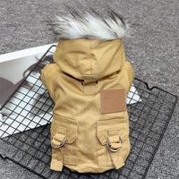 HKM-4581437 Padded Cotton Coat for Small Dogs in Army Green and Khaki
