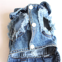 HKM-4582589 Casual Ripped Fringe Denim Vest for Pets, Available in Multiple Sizes