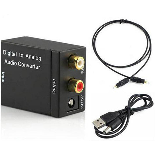 HKM-458259 Digital to Analog Audio Converter for Coaxial and Toslink Signals - RCA Output for Home and Professional Use