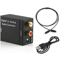 HKM-458259 Digital to Analog Audio Converter for Coaxial and Toslink Signals - RCA Output for Home and Professional Use