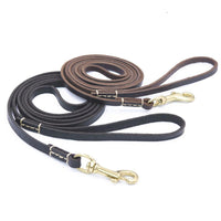 HKM-458259 Handmade Genuine Leather Dog Leash with Durable Copper Hardware for Small and Medium Dogs