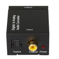 HKM-458387 Digital to Analog Audio Converter for Coaxial and Toslink Signals to RCA Output, Includes Optical Cable and Power Supply