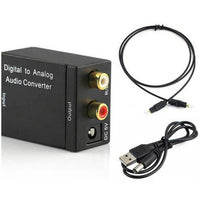 HKM-458387 Digital to Analog Audio Converter for Coaxial and Toslink Signals to RCA Output, Includes Optical Cable and Power Supply