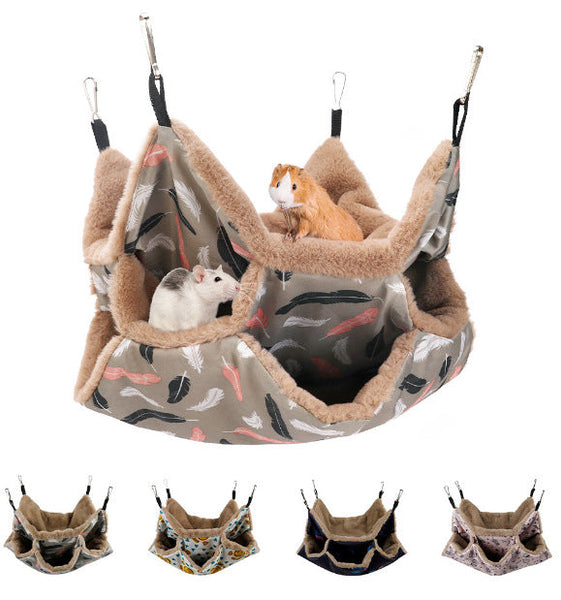 HKM-4584381 Small Animal Cage Hammock and Tunnel for Guinea Pigs, Rats, Squirrels, and Ferrets - 34cm