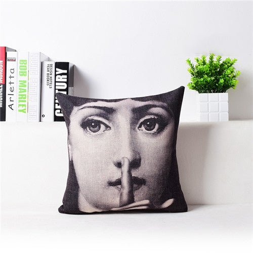HKM-458451 Retro Nostalgic 3D Printed Linen Sofa Pillowcase 45x45cm with PP Cotton Filling