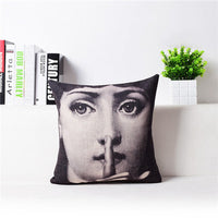 HKM-458451 Retro Nostalgic 3D Printed Linen Sofa Pillowcase 45x45cm with PP Cotton Filling