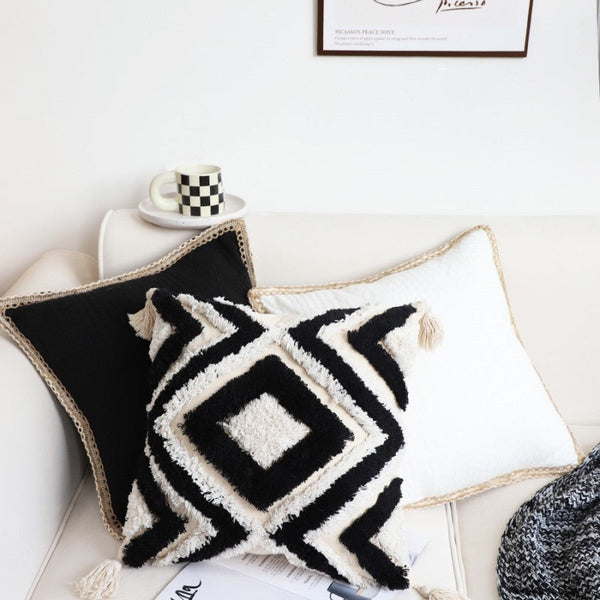 HKM-458515 Bohemian Tufted Pillow Cover in Various Designs and Colors - 45x45CM