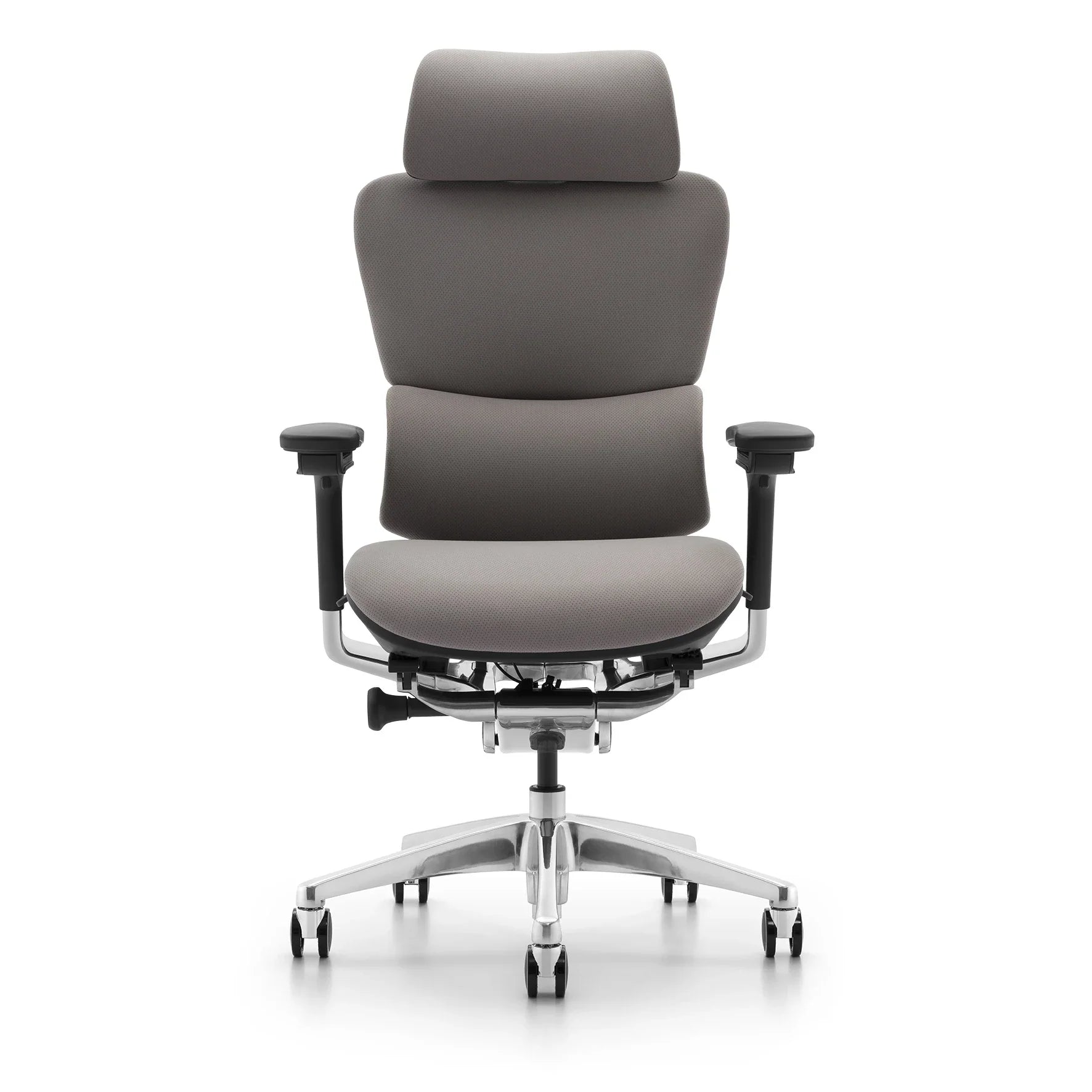 HKM-458643 Ergonomic Grey Fabric Swivel Office Chair with Armrests and Mesh Design