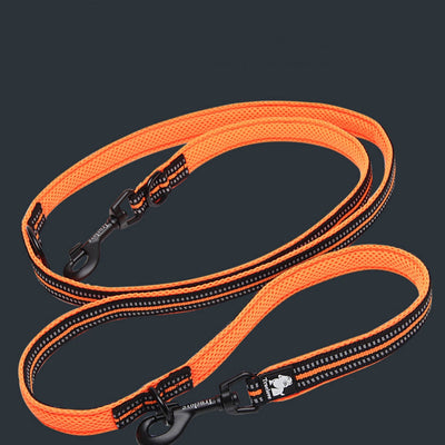 HKM-4586557 Multi-functional Reflective Pet Dog Rope with Dual Handles - Outdoor Polyester Chain