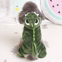 HKM-4586941 Thickened Warm Coral Fleece Dinosaur Dog Jacket for Cold Weather Walks