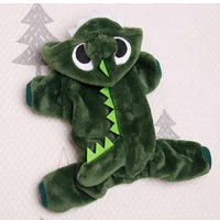 HKM-4586941 Thickened Warm Coral Fleece Dinosaur Dog Jacket for Cold Weather Walks